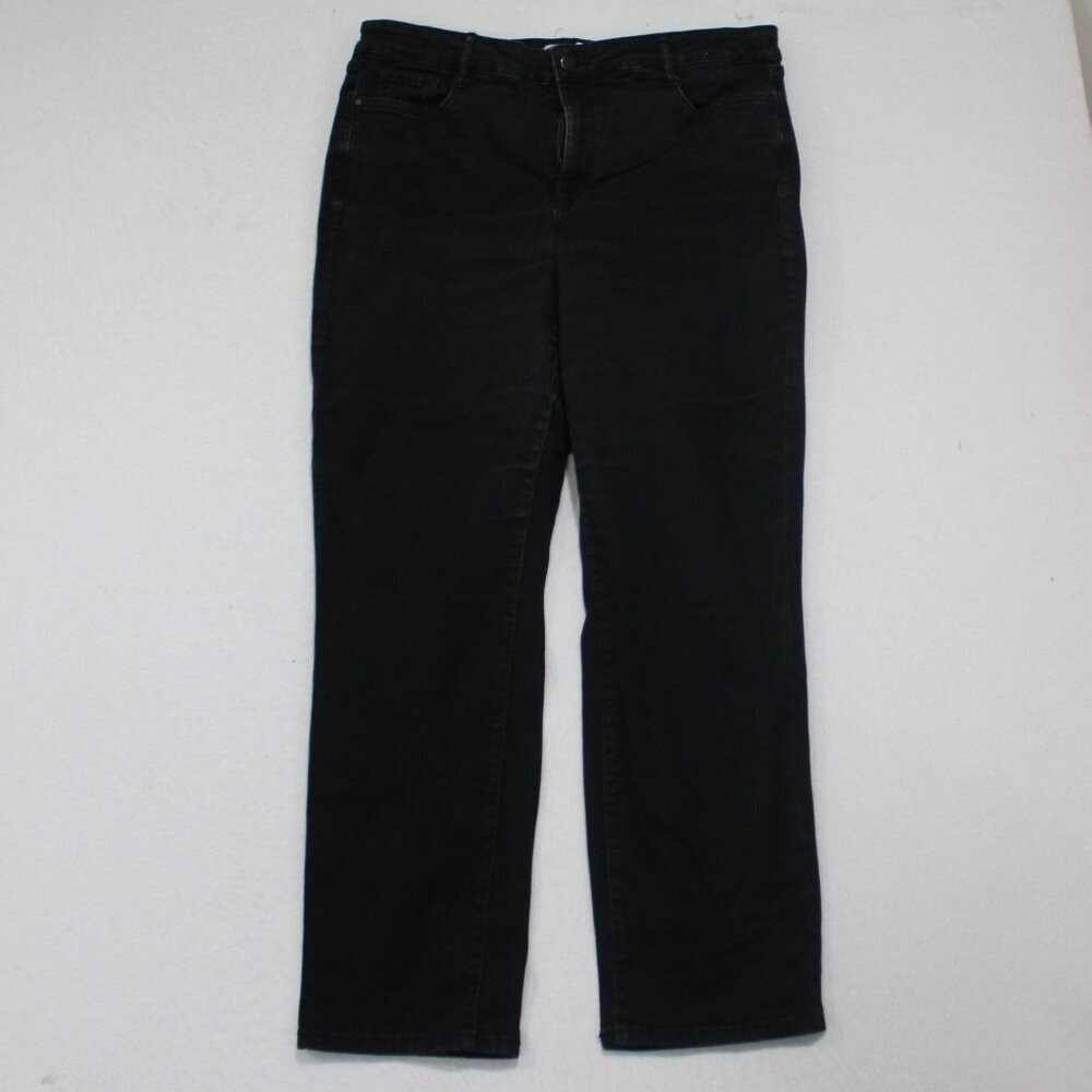 Nine West Jeans Slim Straight Women 18 Black Excellent Stretch Denim Mid Rise